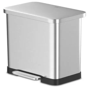 Qualiazero 20 Gallon Trash Can, Stainless Steel Step On Kitchen Trash Can, Stainless Steel