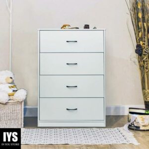 SUGIFT Classic 4 Drawer Wood Dressers, Dove Gray