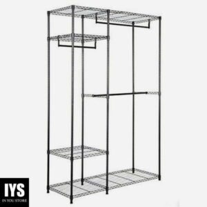 SUGIFT Portable Steel Clothes Hanger Storage Rack Organizer Heavy duty Freestanding Wardrobe
