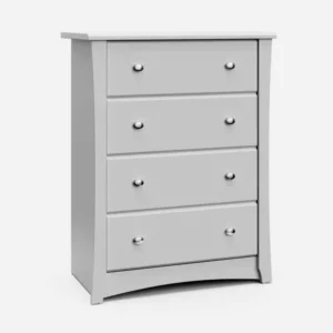 Storkcraft Crescent 4 Drawer Modern Vertical Dresser White