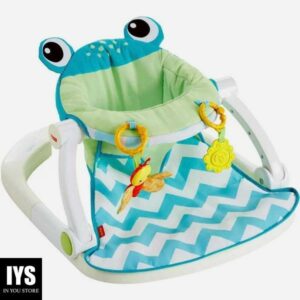 Fisher-Price Sit-Me-Up Floor Seat with 2-Linkable Toys, Citrus Frog