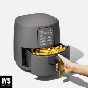 Beautiful 6 Quart Touchscreen Air Fryer, Oyster Grey by Drew Barrymore