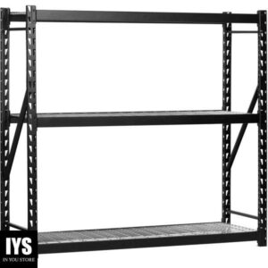 Muscle Rack 3-Tier Black 77"W x 24"D x 72"H Steel Welded Storage Rack