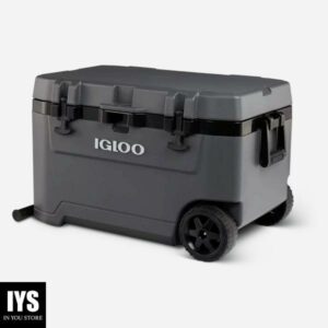Igloo Overland 72 Quart Ice Chest Cooler with Wheels, Gray