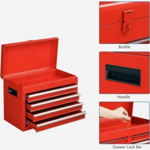 TUFFIOM 5-Drawer Rolling Tool Chest, Tool Storage Cabinet with Adjustable Shelf, Tool Organizer Box