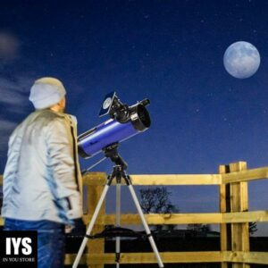 TELMU Reflector Telescope 114mm Aperture 500mm AZ, Adjustable(29.9-46.6in)