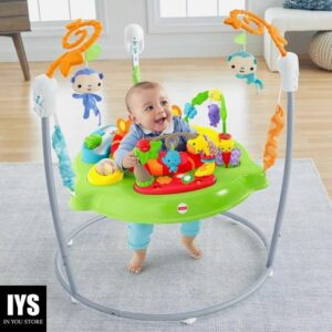 Fisher-Price Baby Bouncer Tiger Time Jumperoo Activity Center with Lights Music and Toys