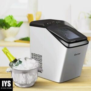 Costway Stainless Steel Ice Maker Countertop 33Lbs/24H Self-Clean Function w/ Scoop New