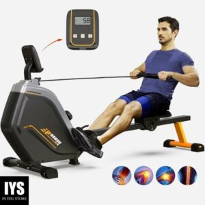 Pooboo Build-in Bluetooth Magnetic Rowing Machines Rower Foldable 16 Level Resistance Indoor Rower Machines Home Exercise 350lb