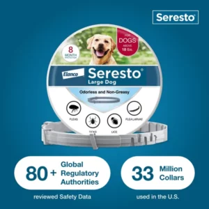 Seresto Vet-Recommended 8-Month Flea & Tick Prevention Collar for Large Dogs 18+ lbs