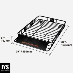 BENTISM Roof Rack Cargo Basket 200 lbs 64"x39"x6" Capacity Extension Rooftop Cargo Carrier