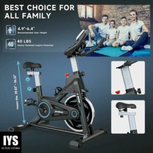 Pooboo Indoor Cycling Bike Magnetic Stationary Exercise Bikes Home Cardio Workout Bicycle Machine 350lb Flywheel Weight 40lbs