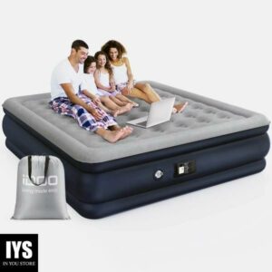 iDOO 18" King Size Air Mattress, Inflatable Airbed with Built-in Pump, 700lb Max