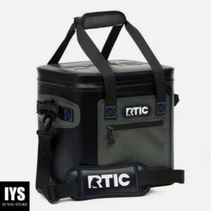 RTIC Soft Cooler 12 Can, Insulated Bag Portable Ice Chest Box for Lunch, Leak-Proof, Blue / Grey