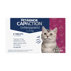 (2 pack) PetArmor CapAction Fast-Acting Oral Flea Treatment for Cats, 2-25 lbs, 6 Doses, 11.4 mg
