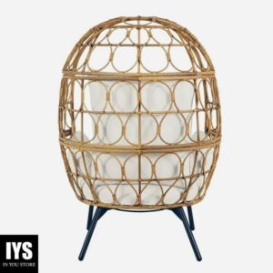 Better Homes & Gardens Ventura Boho Stationary Wicker Egg Chair - Brown