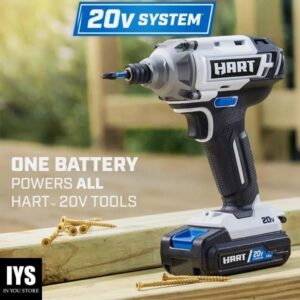 HART 20-Volt Cordless 4-Tool Combo Kit & 200-Piece Drill & Driver Accessory Kit, 16-inch Storage Bag