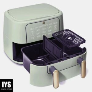 Beautiful 9QT TriZone Air Fryer, Sage Green by Drew Barrymore