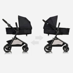 Evenflo Pivot Modular Travel System with LiteMax Infant Car Seat with Anti-Rebound Bar - Casual Gray