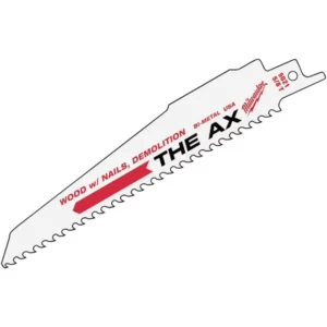 Milwaukee SAWZALL The AX 9 In. 5 TPI Wood w/Nails Demolition Reciprocating Saw Blade (25-Pack)