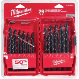 Milwaukee THUNDERBOLT 29-Piece Black Oxide Drill Bit Set, 1/16 In. thru 1/2 In.