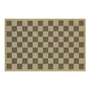 Black Check 3' x 5' Indoor/Outdoor Rug