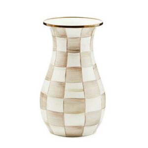 Mocha Check Tall Vase