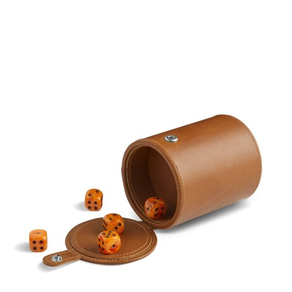 Shinola Leather Dice Cup with Dice - Image 2
