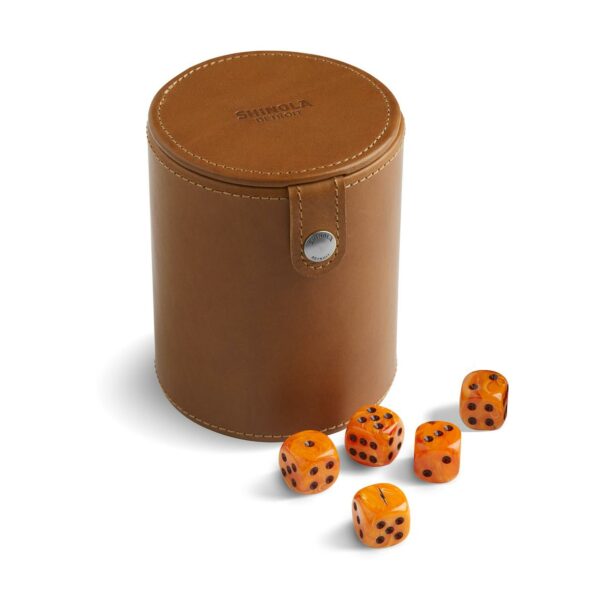 Shinola Leather Dice Cup with Dice - Image 5