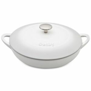 Denby Natural Canvas Cast Iron 4 Quart Shallow Covered Casserole
