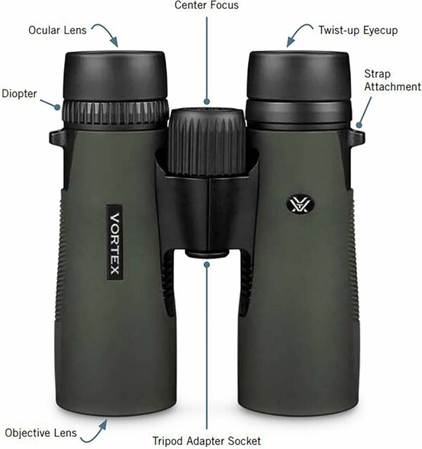 Vortex Optics Diamondback HD 10x28 Binoculars - HD Optical System - Image 5