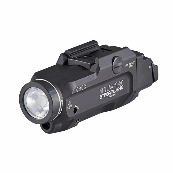 Streamlight TLR-10 Gun Light With Red Laser And Rear Switch Options, CR123A, 1000 Lumens, Black, 69470
