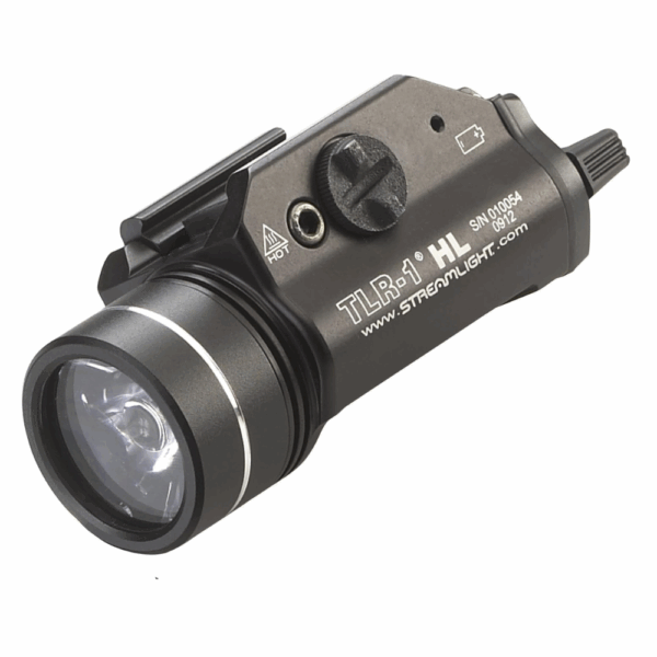 Streamlight 69260 TLR-1 HL 1000-Lumen Rail Mounted Strobing Tactical Weapon Light with Rail Locating Keys and Lithium Batteries, Black