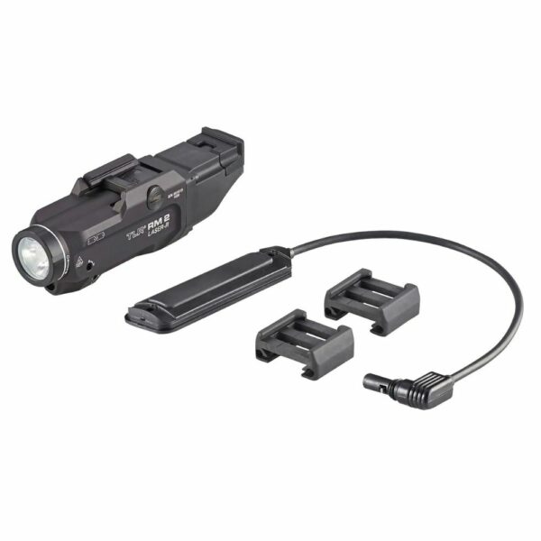 Streamlight TLR RM 2 Laser Rail Mounted Tactical Lighting System w/Remote Pressure Switch, 1000 Lumens, Black, 69447