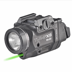 Streamlight TLR-8 G Sub For Hellcat LEDWeapon Light w/ Green Laser, CR123A Lithium, White, 500 Lumens, Black, 69439