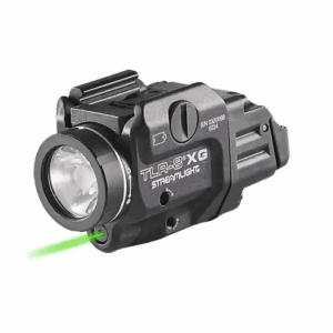 Streamlight TLR-8A A Weapon Light and Laser, Both High and Low Switch Mounted on TLR-8A, CR123A, Green Beam, 500 Lumens, Black, 69434