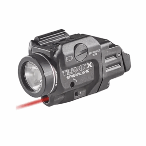 Streamlight TLR-8A A Weapon Light and Laser, Both High and Low Switch Mounted on TLR-8A, CR123A, Red Beam, 500 Lumens, Black, 69414
