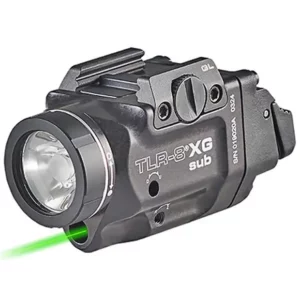Streamlight TLR-8 G Sub For SIG P365/XL LED Weapon Light w/ Green Laser, CR123A Lithium, White, 500 Lumens, Black, 69437