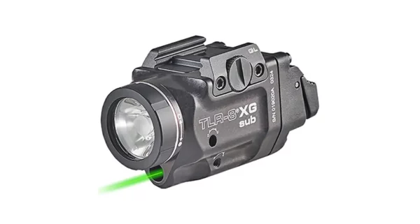 Streamlight TLR-8 G Sub For SIG P365/XL LED Weapon Light w/ Green Laser, CR123A Lithium, White, 500 Lumens, Black, 69437