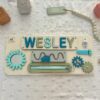 Personalized Puzzle Name Busy Board for Toddlers, Toddler Christmas Gift, Montessori Board, Wooden Sensory Board, 1st Birthday Baby Boy Gift