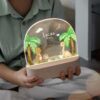 Custom dinosaur night light, Kids acrylic night light for kids bedroom decor, personalized with your name.