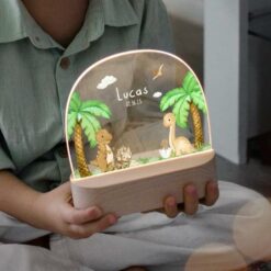 Custom dinosaur night light, Kids acrylic night light for kids bedroom decor, personalized with your name.