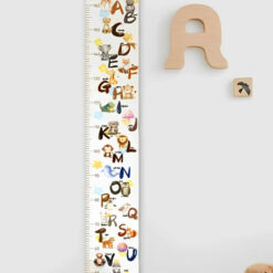 Personalized Animal Alphabet Hanging Canvas Height Ruler